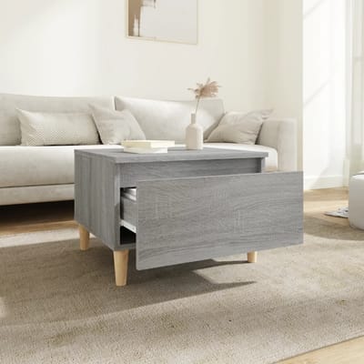 vidaXL - Bijzettafel - 50x46x35 - cm - bewerkt - hout - grijs - sonoma - eikenkleurig