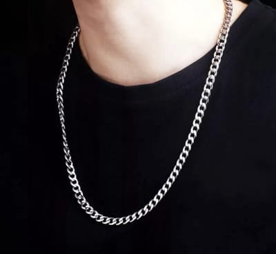 Cuban Link Ketting | Zilverkleurig | 55cm | 5mm | Ketting Heren