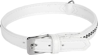 Flamingo Monte Carlo Gevoerd - Halsband Honden - Halsband Monte Carlo Wit L 33-37cm 16mm - 1st - 126239 - 1st