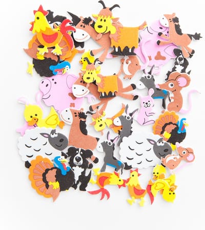 Foam Stickers Boerderijdieren – 96 Zelfklevende 3D Kinderstickers