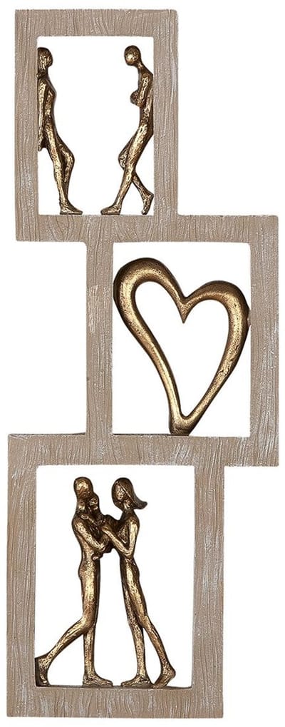 Gilde Handwerk - Wandbeeld - Wanddecoratie - Liefde en Familie - Polyresin - 13x33cm
