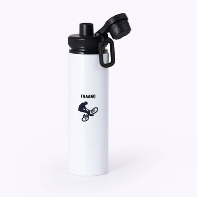 Hacebo® - BMX met eigen naam waterfles met draaidop zwart - Sport - Fietser - Fiets - water fles - 850ML