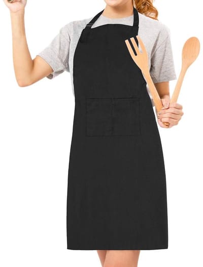 Dailygoods- Keukenschort Katoen - Verstelbaar - Ruime Voorkanten - Kreuk- en Krimpvrij - Geschikt voor Mannen/Vrouwen - Ideaal voor Koken/Bakken - Schort