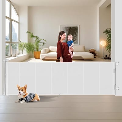 Extra Brede Intrekbare Baby- en Hek voor Opening tot 380cm - 86cm Hoog