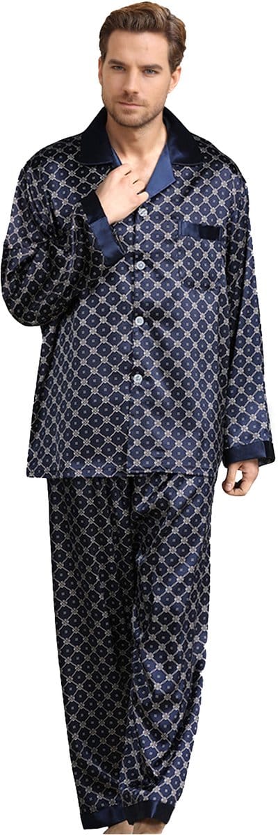 ALLTHEMEN Heren Pyjama - Drukpatroon en Elastisch Pyjamaset - L