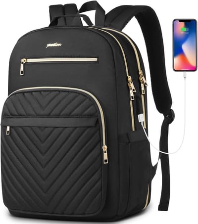 Rugzak Dames voor School en Werk - 15,6 inch Laptoprugzak met USB Oplaadpoort en Ergonomisch Ontwerp