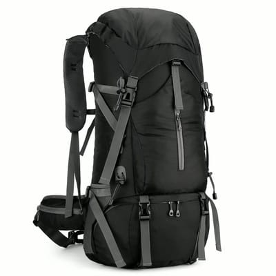 Hiking Rugzak 70L - Trekking Rugzak - Waterdicht - Met Regenhoes - Outdoor Backpack - zwart