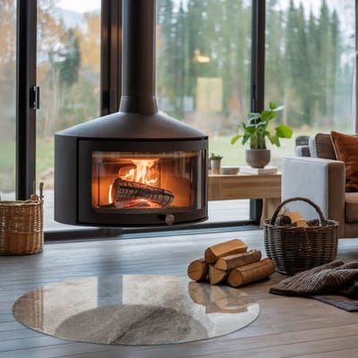 Coloray Vloerplaat Houtkachel - Vloerplaat voor Houtkachel - 100 cm x 100 cm - Vloerplaat Open Haard - Grijs Vloerplaat Kachel - Plaat Kachel - Plaat voor Onder Kachel - Kachel Vloerplaat - Onderplaat