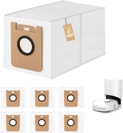 Stofzuigerzakken - 6 stuks - Stofzuigerzak - Stofzakken stofzuigzak - Stofzakken - Stofzuigerzakken Compatibel - Voor Dreame D10 Plus, D10s Plus stofzuigerrobot - 2,5L - Wit