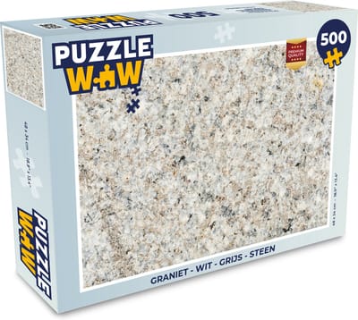 Puzzel Graniet - Wit - Grijs - Steen - Textuur - Legpuzzel - Puzzel 500 stukjes