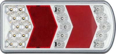 Carpoint LED Achterlicht - Rechts - 6 Functies - Richtingaanwijzer, achterlicht, remlicht, achteruitrijlamp, reflector & kentekenplaatverlichting - Schroefbevestiging & 5 voor gemonteerde aansluitdraden - Afmeting 227x106 mm