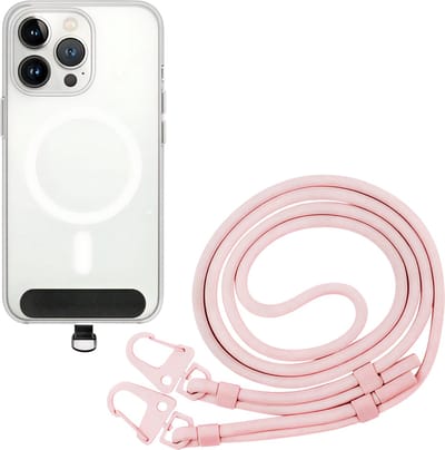 Verstelbaar Telefoonkoord met Schouderband - Universele Smartphone Lanyard Crossbody - Anti-Verlies Mobiele Telefoon Draagkoord voor Outdoor en Dagelijks Gebruik - Roze