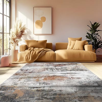 Unyqoos ® Modern Wasbaar Vloerkleed voor Woonkamer, Slaapkamer en Kantoor met Abstract Design, 120 x 160 cm