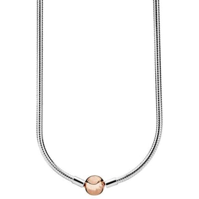 925 Sterling Zilver Sprankelende Kroon O Pave Hart Poetic Blooms Sluiting Slang Ketting Ketting Voor Populaire Kralen Charm Diy Sieraden 55cm white