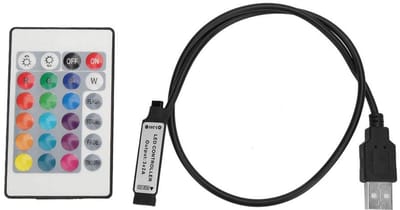 Store_7 - USB RGB LED-stripverlichting - Afstandsbediening - Dimmer met 24 Toetsen - 0.5 m - Geschikt voor Binnen en Buiten - Ideaal voor Feestelij...