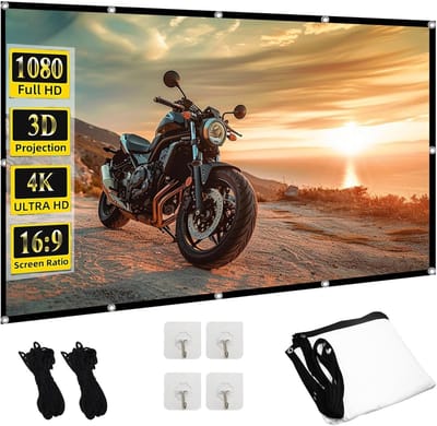 Projectiescherm - Beamer Scherm - Binnen en Buiten - Dubbelzijdige Projectie - Tot 300 inch - Wit