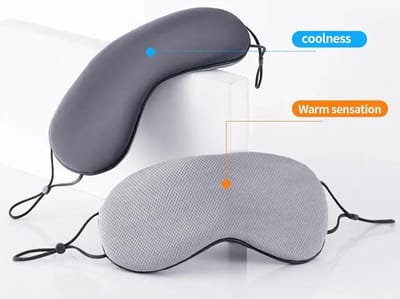 Without Lemon - Koel & Warm Slaapmasker - Dubbelzijdig Oogmasker - Zacht - Comfort - Verstelbare Oorlussen - Grijs