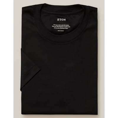 Eton T-Shirt Filo di Scozia Jersey Zwart Melange / male