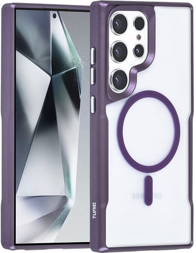 TUNIQ telefoonhoesje voor Samsung Galaxy S24 Ultra - MagSafe siliconen backcover - Paars