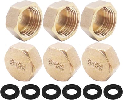 Solidchoice - Set van 6 Blindstoppen met 1/2 Inch Draad voor Tuinleidingen