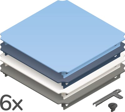 Quadro Home Panelen Set L (6 stuks) - Blauw/Grijs