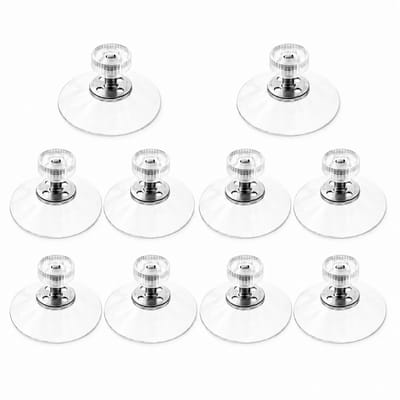 StrongFlow Zuignappen met Schroefdraad - 10 Stuks - Ø 50 mm - Zuignap Haakjes - M4 x 10 mm - Transparant