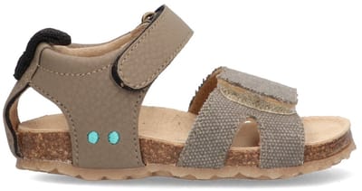 BunniesJR 226403-708 Jongens Platte Sandalen - Grijs - Imitatieleer - Klittenband