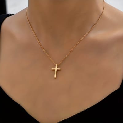 VANDAAG VERZONDEN - Ketting - Cor&Sinho® - Kruis 2,5cm - Christelijk - Goud Goudkleurig - Staal