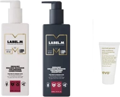 Label M Duo Set - Orange Blossom Organic Volumising Conditioner + Shampoo + WILLEKEURIG Travel Size - 300ML + 300ML