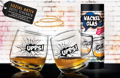 whiskey glazen wiebelglazen upps - set van twee in geschenk verpakking - glas