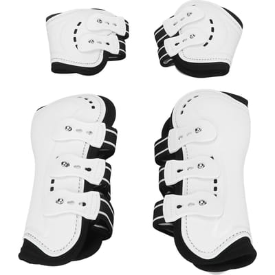 Guêtres de tendon pour chevaux, bottes avant-arrière réglables absorbant les chocs, bottes de boulet pour la jambe M(59cm / 23.2in Long)