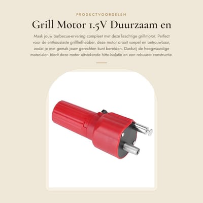Dailygoods - Grill Motor - 1.5V - Duurzaam en robuust - Rood - Grill accessoires - Voor barbecue - Geschikt voor elke grill