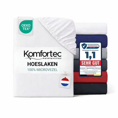 Komfortec Hoeslaken 90x200 cm - tot 30cm Matrashoogte - Rondom Elastiek - Wit