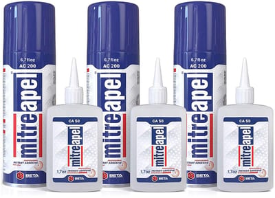 Mitreapel Secondelijm met Activator – 200 ml – 3 stuks – Superlijm – Sterke Secondelijm – Snelle en Betrouwbare Reparaties in Seconden - Twee-componentenlijm - Super Glue Instant Adhesive with Activator