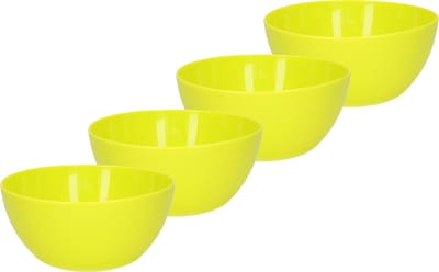 Plasticforte Schaaltjes - 4x - kunststof - kommetjes - dessert/ontbijt - D14 x H6 cm - groen