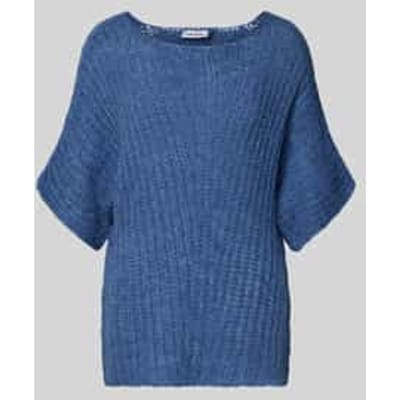 Loose fit gebreide pullover met wol en 1/2-mouwen