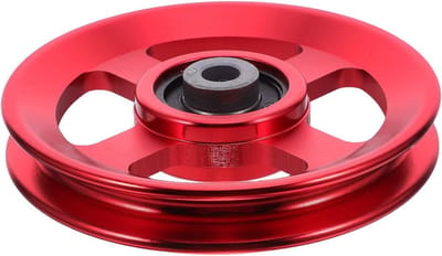 Katrol voor Fitness - Poelie Wiel - Krachttraining Oefeningen - Lichtgewicht Hol Ontwerp - 114mm Diameter - Rood
