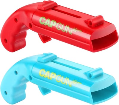 SnelShoppen - Bottle Opener Cap Gun Bieropener - Grappige Launcher Shooter voor Feesten, BBQ, Buiten, Creatief Spel, Leuk Cadeau - Schiet tot 5m (Rood