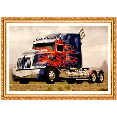Peinture diamant  grand camion , broderie 5D à faire soi-même, diamant rond complet, point de croix, strass, décor, cadeau 20X30CM black