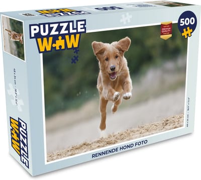 Puzzel Rennende hond foto - Legpuzzel - Puzzel 500 stukjes