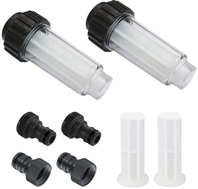 Dailygoods- Waterfilter Tuinslang 2 Stuks - Voorfilter Waterfilterkan - Snelkoppelingen - Filterpatronen - Tuinberegening - 3/4 Inch - Tuinfilter