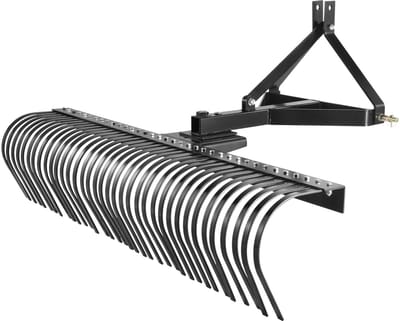 Verticuteerhark / Landschapshark voor tractor - 3-Punts Aanbouw - Werkbreedte 183 cm - 36 Tanden - Voor Gazon en Tuin