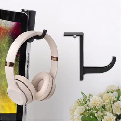 CHPN - Houder voor koptelefoon - Hoofdtelefoon houder - Koptelefoon aan monitor bevestigen - Headset houder - Zwart