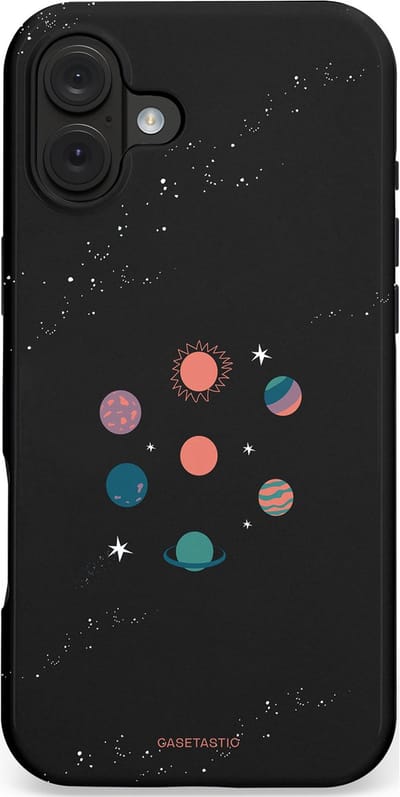 Casetastic hoesje geschikt voor Apple iPhone 16 Plus - MagSafe - Dubbellaagse bescherming - Universum familie - Fashion Case - Zwart