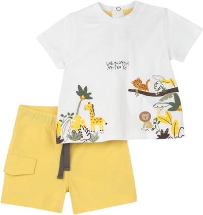 Baby Jongens Outfit - Tweedelig Set - Comfortabel Spelen - Lichtgewicht Katoen - 1 Pack - Wit