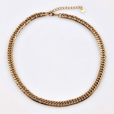 Dottillove Gourmet Ketting Dames - RVS Geel Gold Plated - Verstelbar Schakelketting