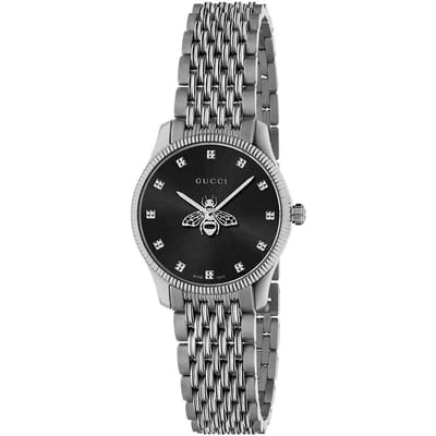 Gucci YA1265020 G-Timeless Zwarte Wijzerplaat met Bijen Dames Horloge