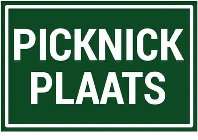 Picknickplaats bord | gecoat dibond materiaal | 18 x 12 cm