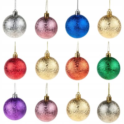 Kerstballen Set 12 stuks 4cm - Kleurrijk en Onbreekbaar