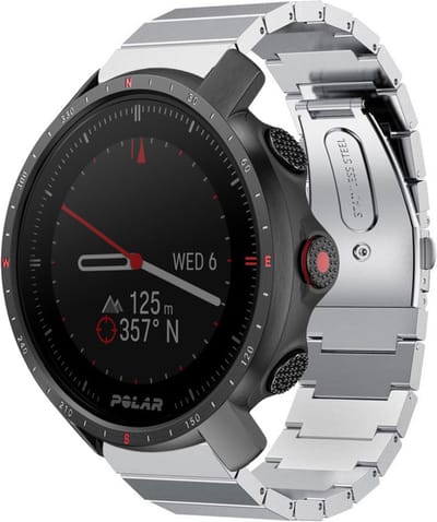 Strap-it Luxe metalen bandje - geschikt voor Polar Grit X / Grit X Pro / Vantage M / M2 / M3 / V3 - zilver